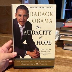 Barack Obama - The Audacity of Hope Hardcover Book - Cream & Black